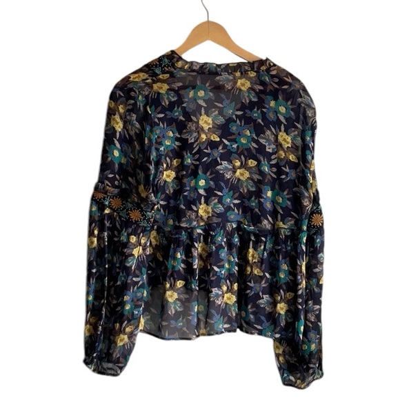 Meadow Rue by Anthropologie Strasser Peasant Floral Top Blouse, M - Picture 7 of 15